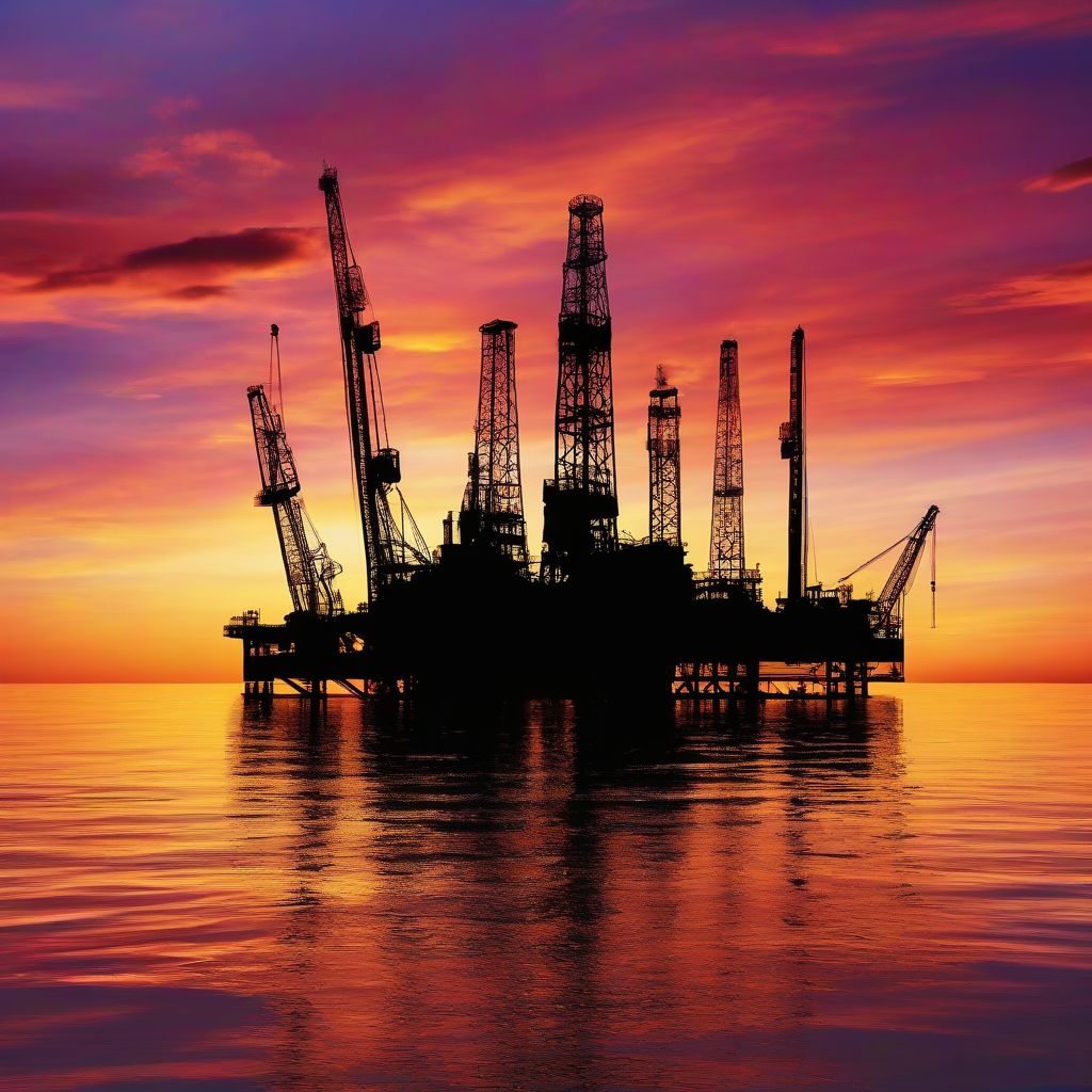 Oil Rig at Sunset